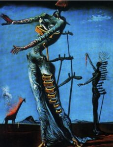 サルバドール・ダリ1937年の絵画「燃えるキリン」